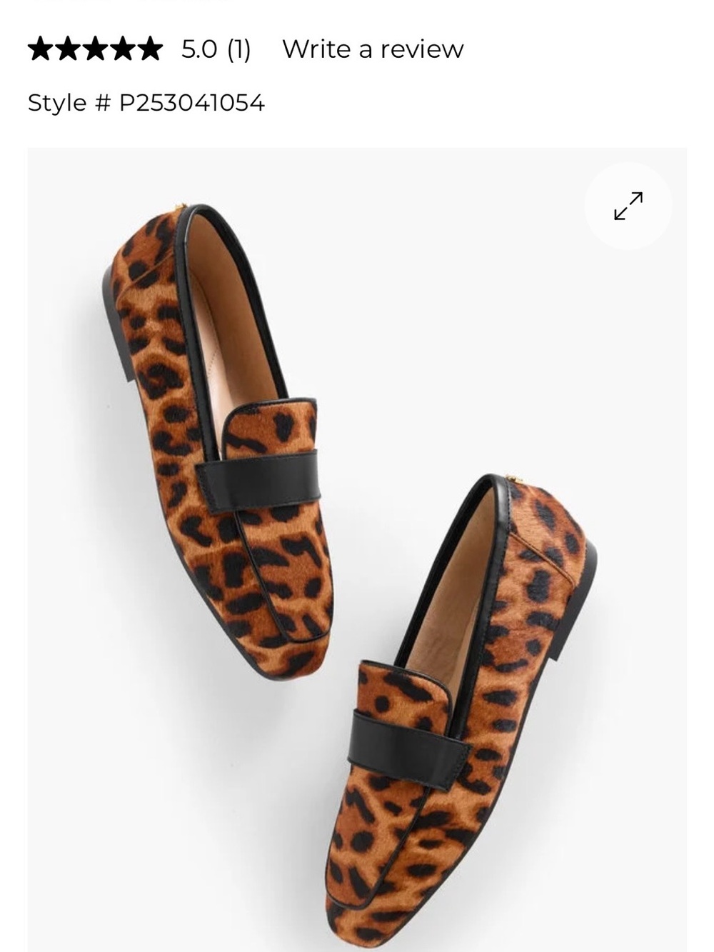 Talbots Leopard-Print Penny Loafers with Black Trim